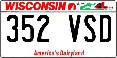 WI license plate 352VSD