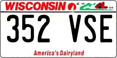 WI license plate 352VSE