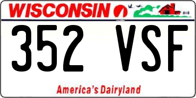 WI license plate 352VSF