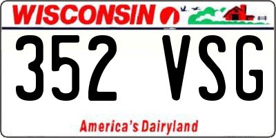 WI license plate 352VSG