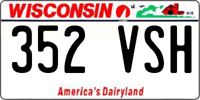 WI license plate 352VSH