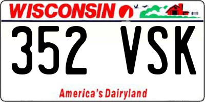 WI license plate 352VSK