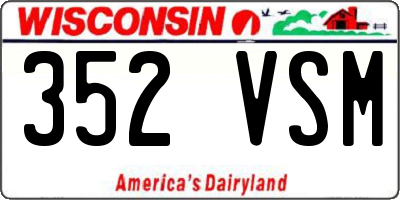 WI license plate 352VSM