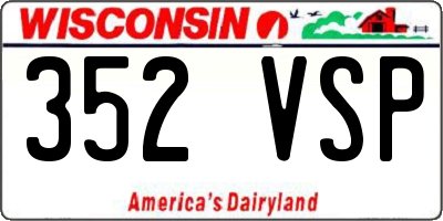 WI license plate 352VSP