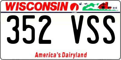 WI license plate 352VSS