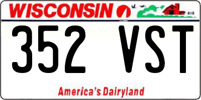 WI license plate 352VST