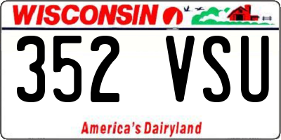 WI license plate 352VSU