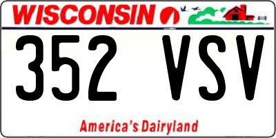 WI license plate 352VSV