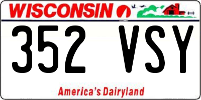 WI license plate 352VSY