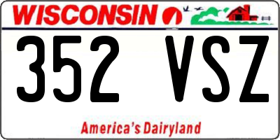WI license plate 352VSZ