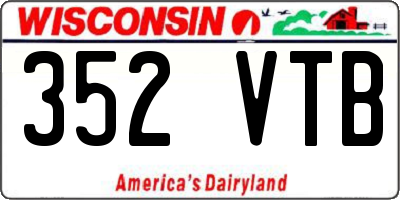 WI license plate 352VTB