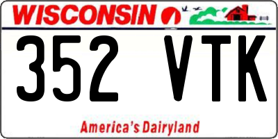 WI license plate 352VTK