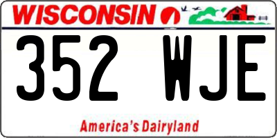 WI license plate 352WJE