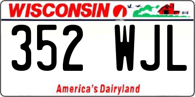 WI license plate 352WJL