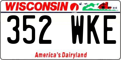 WI license plate 352WKE