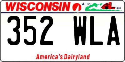 WI license plate 352WLA