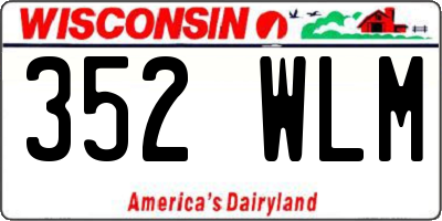 WI license plate 352WLM