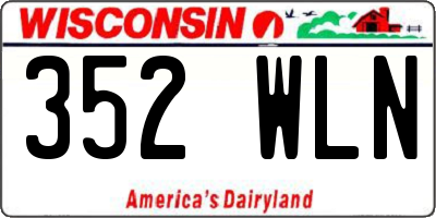 WI license plate 352WLN