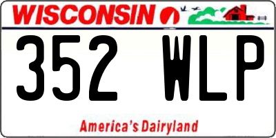 WI license plate 352WLP