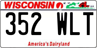 WI license plate 352WLT