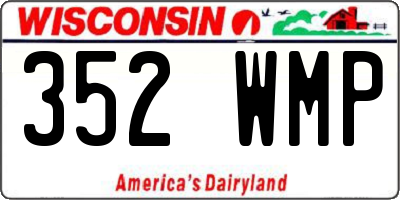 WI license plate 352WMP
