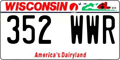 WI license plate 352WWR