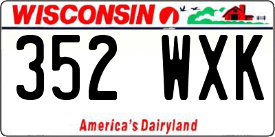 WI license plate 352WXK