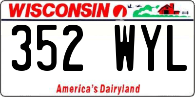WI license plate 352WYL