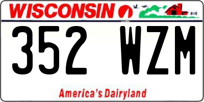 WI license plate 352WZM