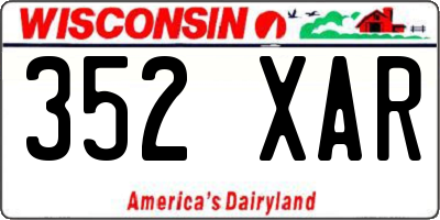 WI license plate 352XAR