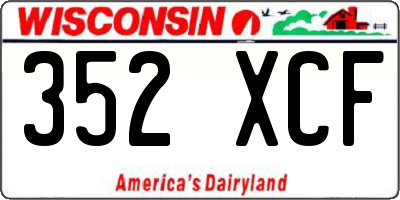 WI license plate 352XCF