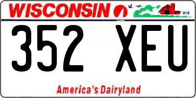 WI license plate 352XEU
