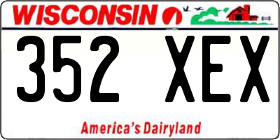 WI license plate 352XEX