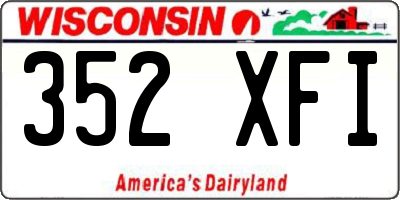WI license plate 352XFI
