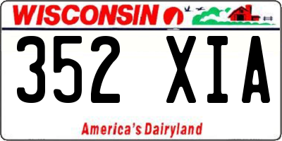 WI license plate 352XIA