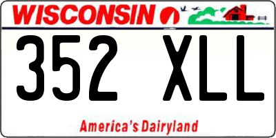 WI license plate 352XLL