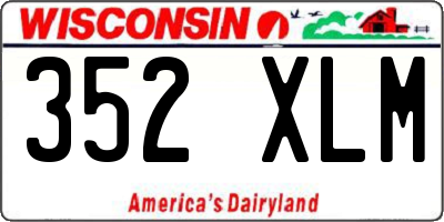 WI license plate 352XLM