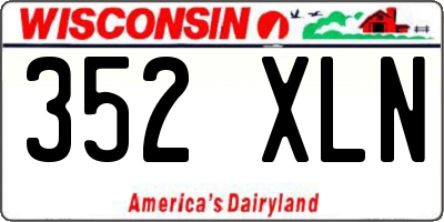 WI license plate 352XLN