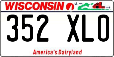 WI license plate 352XLO