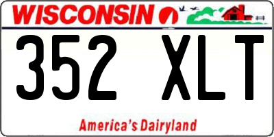 WI license plate 352XLT