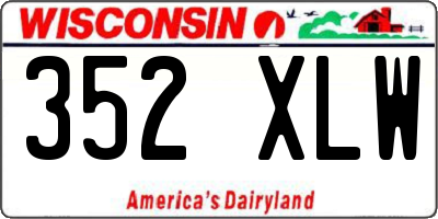 WI license plate 352XLW