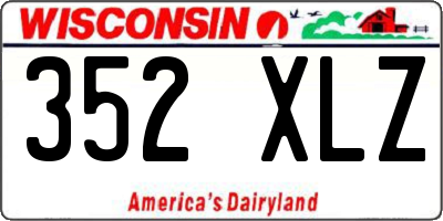 WI license plate 352XLZ