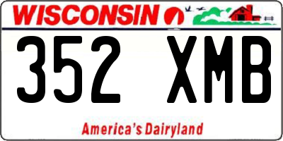 WI license plate 352XMB