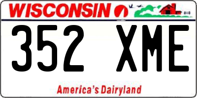 WI license plate 352XME