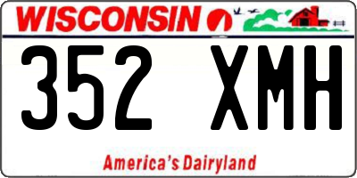 WI license plate 352XMH