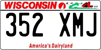 WI license plate 352XMJ