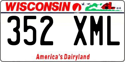 WI license plate 352XML