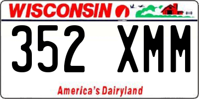 WI license plate 352XMM