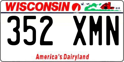 WI license plate 352XMN