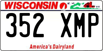 WI license plate 352XMP